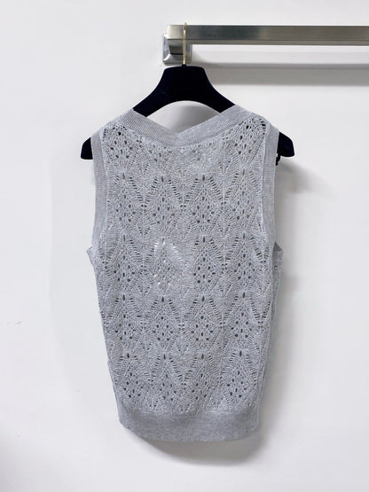 Dior 2026 Knit Vest Decorative Bow Pattern Cotton 479899