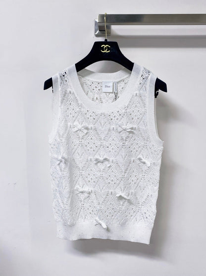 Dior 2026 Knit Vest Decorative Bow Pattern Cotton 479899