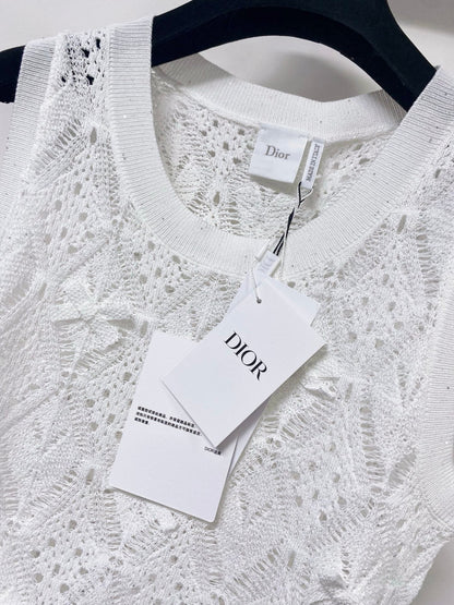 Dior 2026 Knit Vest Decorative Bow Pattern Cotton 479899