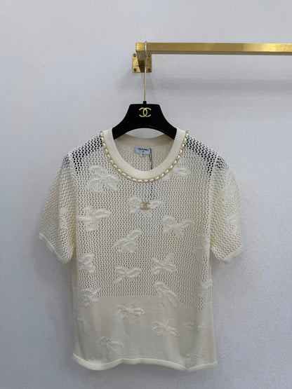 Chanel 2026 Crew Neck Short-sleeved Shirt Cotton 394842
