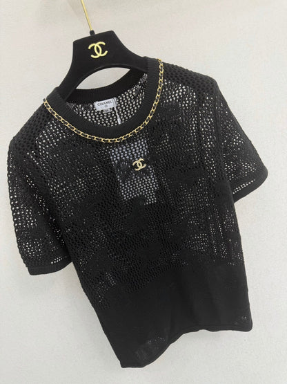 Chanel 2026 Crew Neck Short-sleeved Shirt Cotton 394842