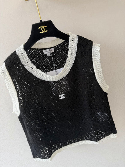 Chanel 2026 Vest Black and White Cotton 394798