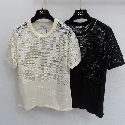 Chanel 2026 Crew Neck Short-sleeved Shirt Cotton 394842