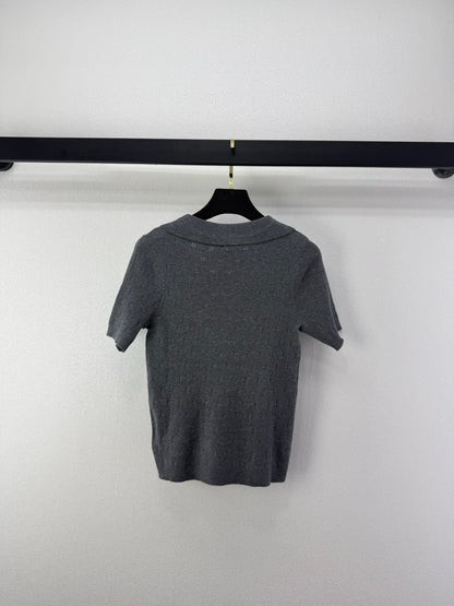 Chanel 2026 V-neck Knit Polo Shirt Wool 395576