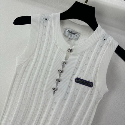 Chanel 2026 Cardigan Vest Wool Cashmere 395563