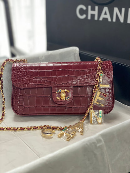 Chane 2026 Gemstone-encrusted Double-C Bag 22cm Calfskin