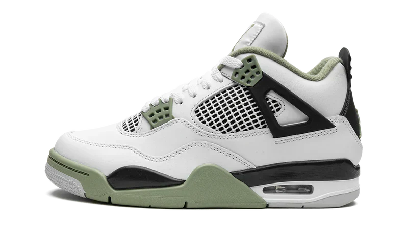 Nike Air Jordan 4 Retro White Green Black Suede