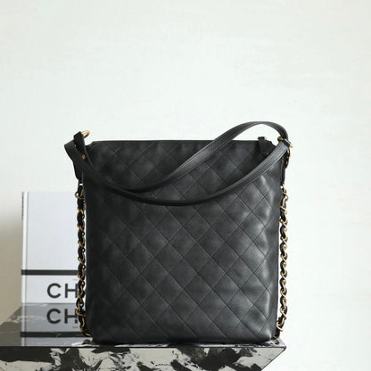 Chanel 𝖧𝗈𝖻𝗈 Backpack 𝖬𝖺𝗑 Large Black Calfskin