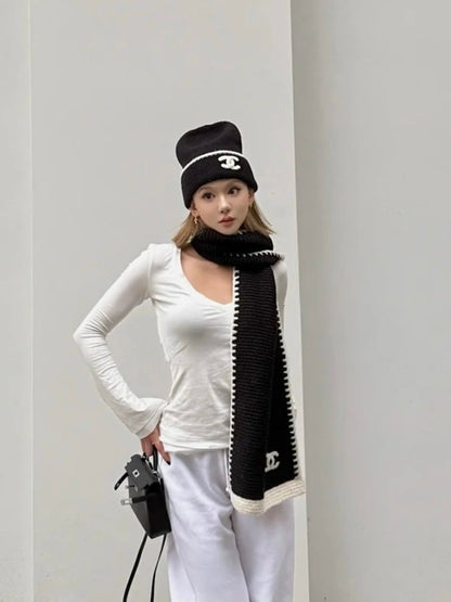 CC 25 Classic Scarf 170cm Black Wool 293429