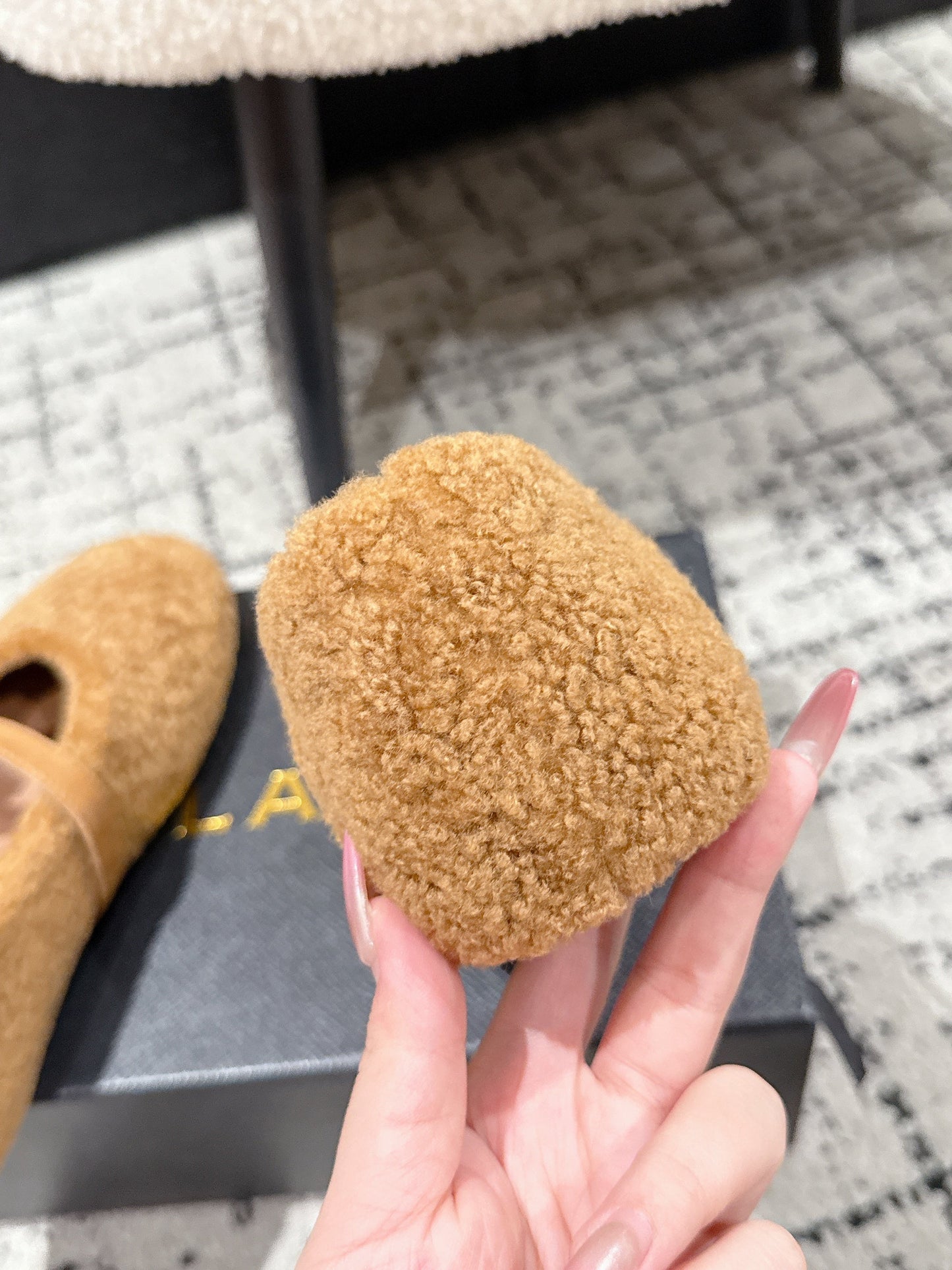 Alaia 2025 Ballet Flat Camel Wool 558647