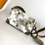 LV Steamer 18cm Handbag Multicolor Damoflage Canvas Cowhide 241109