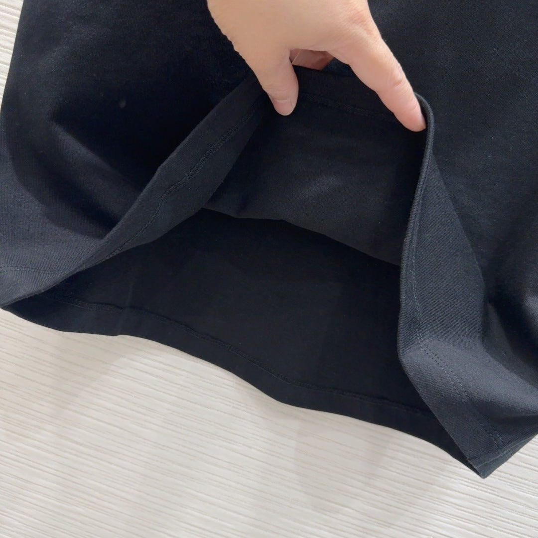 LV 25 T-shirt Black White Cotton