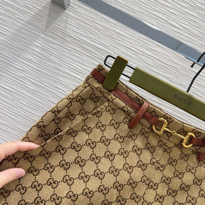 Gucci 2025 Short Camel and Ebony Polyester Fiber