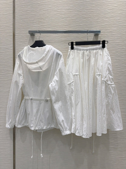 Prada 25 Jacket and Skirt White Polyester