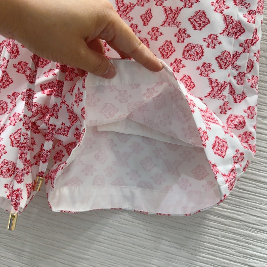 LV 25 Classic Flower Shorts Pink White Poliester