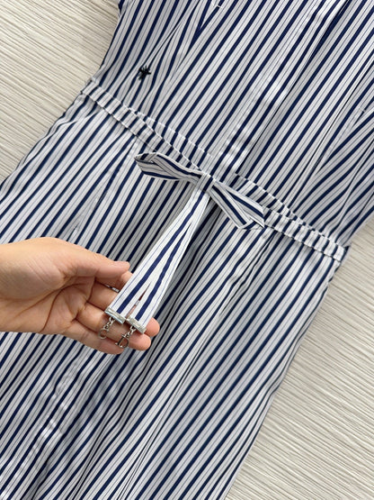 Dior 2026 Dress Navy Blue mix White Polyester 392132