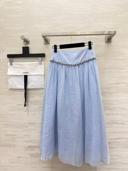 Chanel 2026 Midi Skirt Cotton-Linen 398795