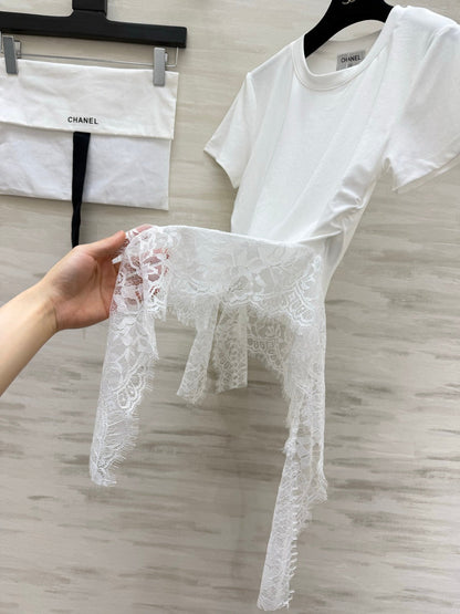 Chanel 2026 Lace Trim Shirt Cotton 398780