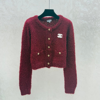 Chanel 2025  Cardigan Red Wool 716309