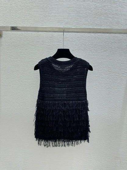 Chanel 2026 Tassel Knit Vest Cotton 264003