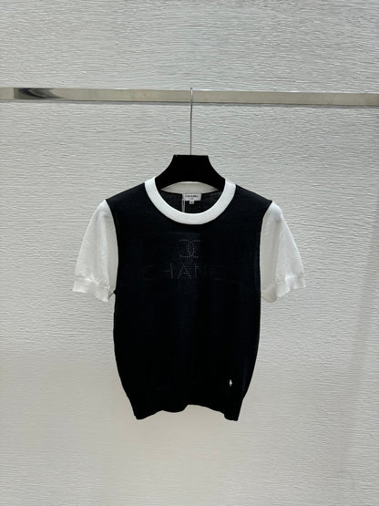 Chanel 2026 Simple Crew Neck Knitted Short-Sleeve Wool Tencel 397722