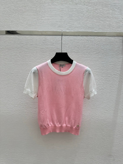 Chanel 2026 Simple Crew Neck Knitted Short-Sleeve Wool Tencel 397722