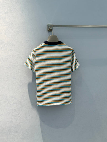 Prada 25 Striped T-shirt Multicolor Cotton 220087