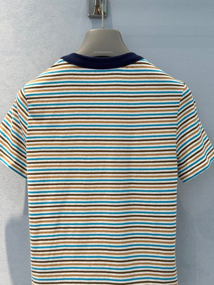 Prada 25 Striped T-shirt Multicolor Cotton 220087