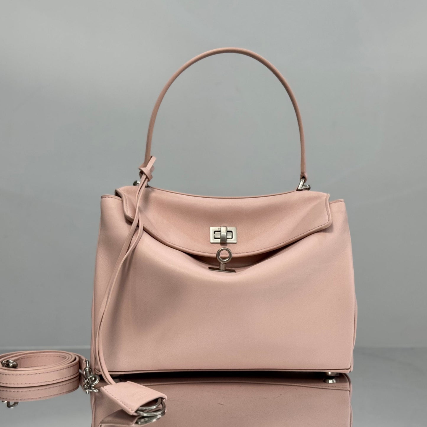 Balenciaga Small  Bag 29 Light Pink Calfskin Sliver Hardware