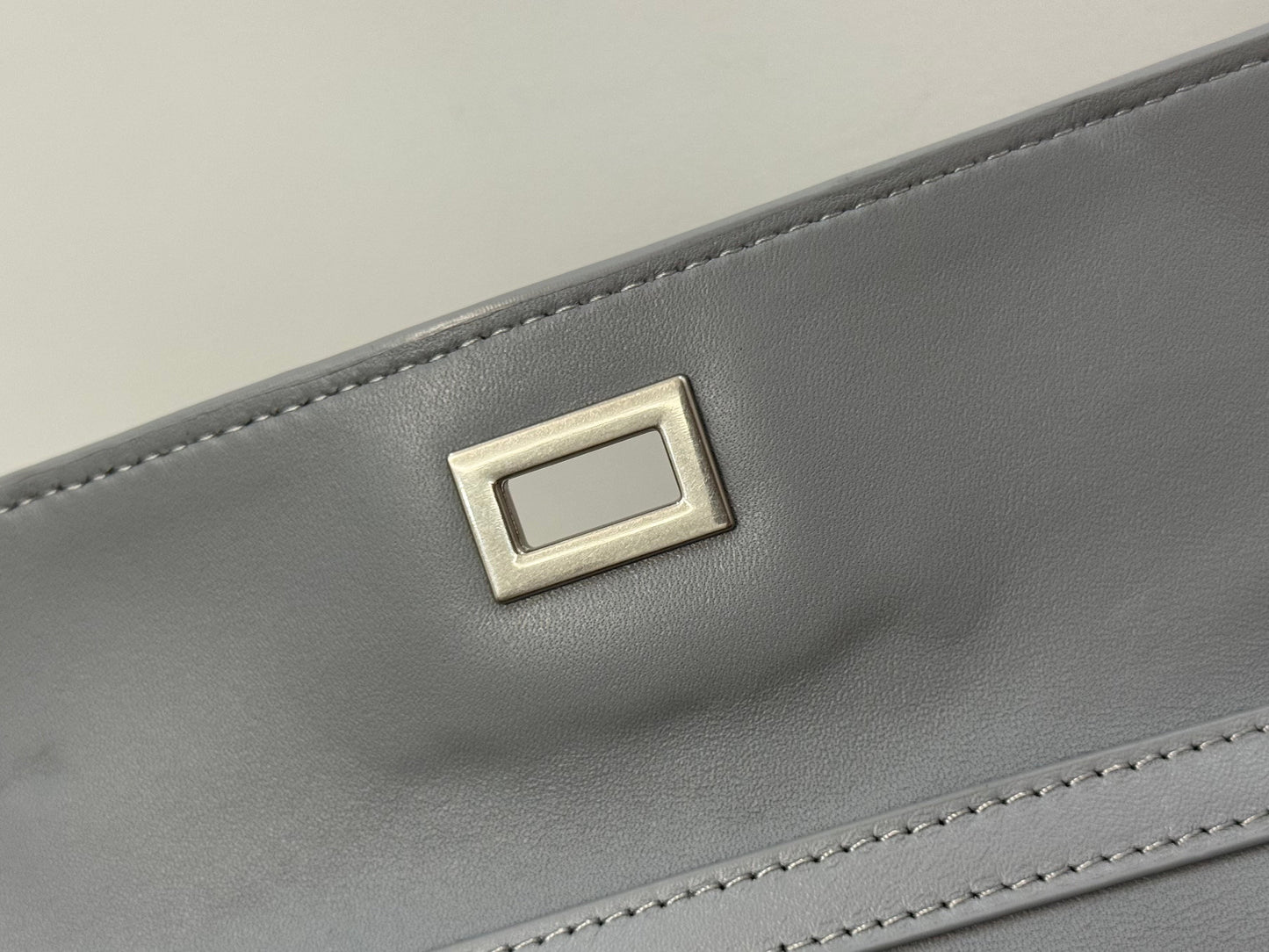 Balenciaga Mini Bag 22 Gray Calfskin Sliver Hardware