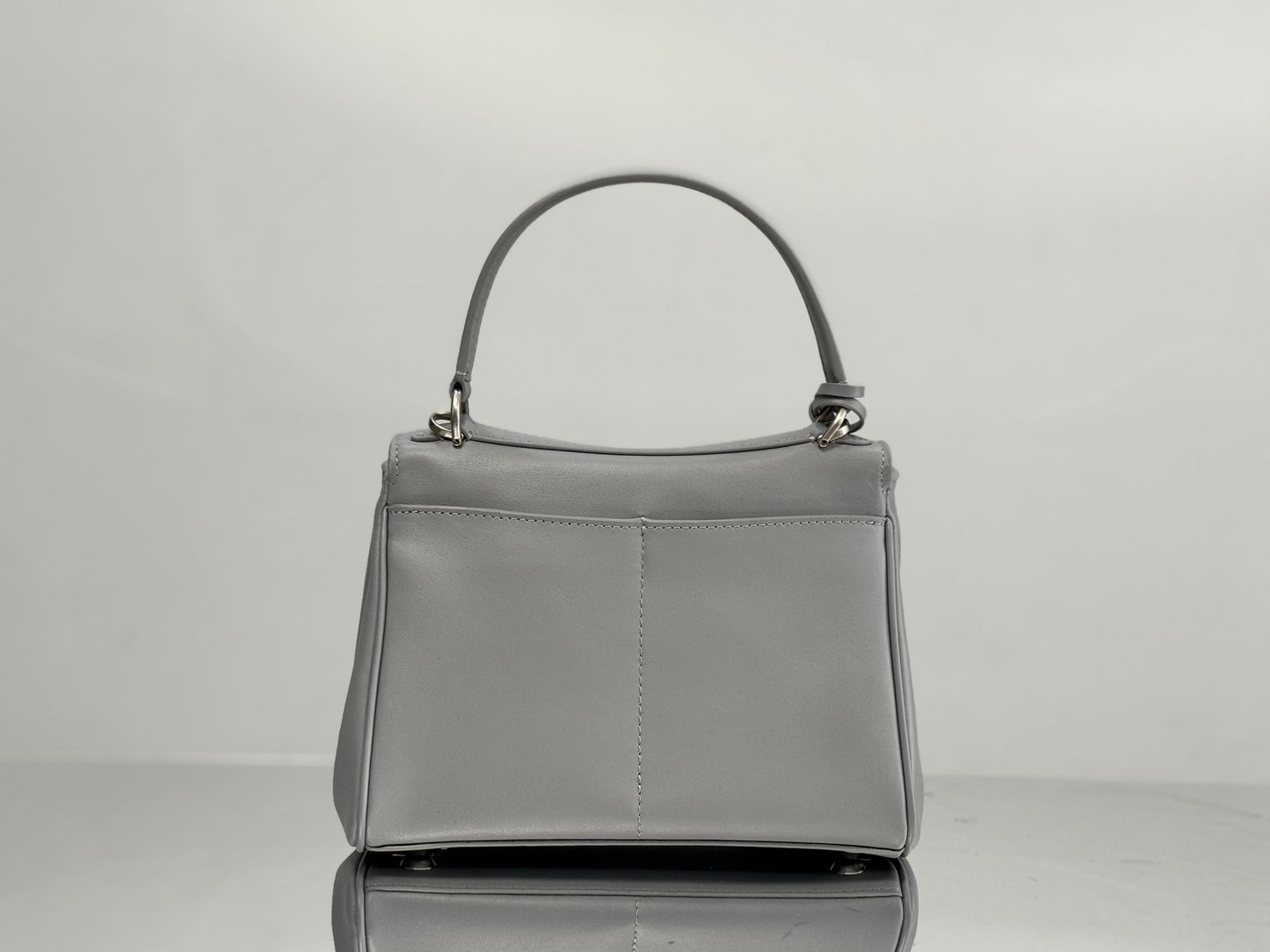 Balenciaga Mini Bag 22 Gray Calfskin Sliver Hardware