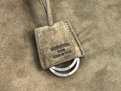 Balenciaga Mini Bag 22 Olive Green Suede Sliver Hardware