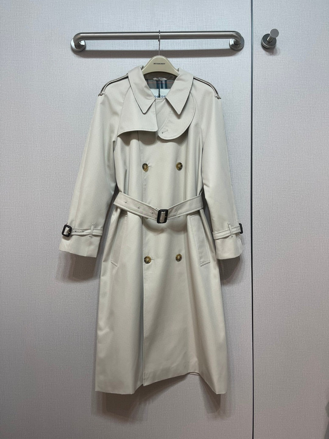 Bur 25 Long Coat Light Beige Cotton Twill 238438