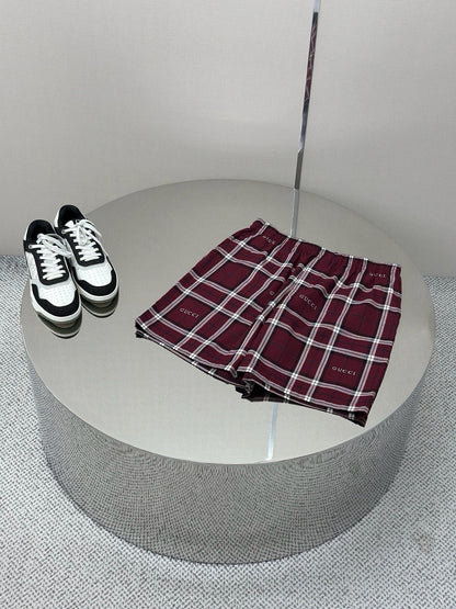 GC 2026 Men's Striped Shorts Burgundy Cotton 699257
