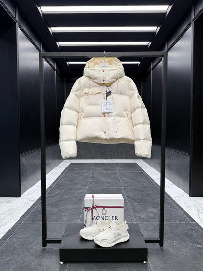 MC 2025 Short Down Jacket Ivory White Polyester