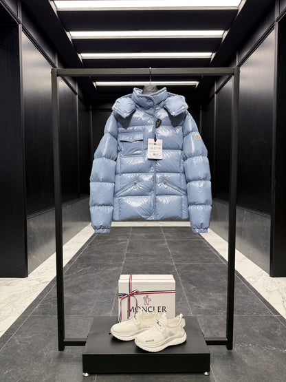 MC 25 Down Jacket Glossy Blue Grey Polyester 0015