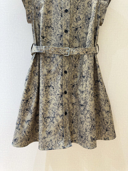 CD Butterfly Print Dress Cotton