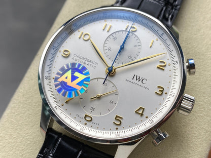 IWC Portuguese 41mm Black Dial Steel Case Gold Numerals