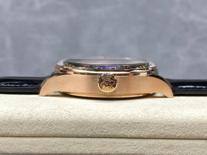 IWC Portuguese 42.4mm Black Dial Pink Gold Case Leather