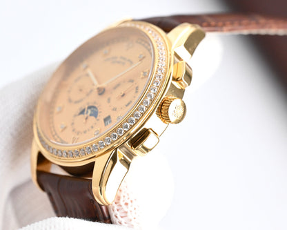 Patek Philippe Annual Calendar 42mm Gold Case Brown Leather Strap