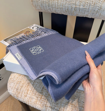 Loewe Scarf 180CM Blue Wool-blend 100130