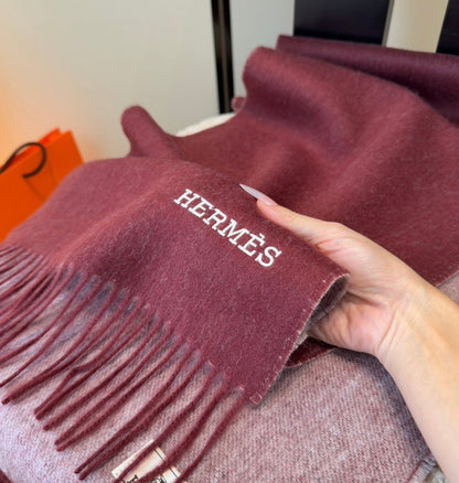 HM Scarf 190 CM Burgundy Wool 969491
