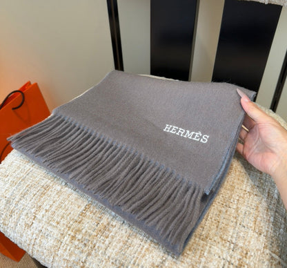 HM Scarf 190 CM Gray Wool 969493