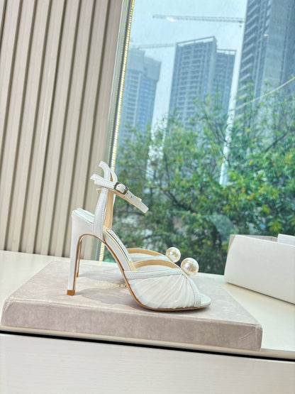 Jimmy 26s Platform Sandal 100 White Mesh Sheepskin 604107