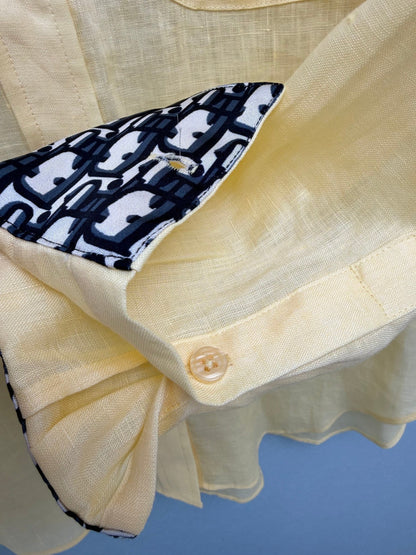 Dior 2026 Shirt and Shorts Casual Set Yellow Cotton 440646