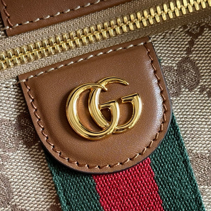 Gucci 2026 Vanity Top Handle Bag 27.5cm Ebony Dark Brown Canvas Leather 277178