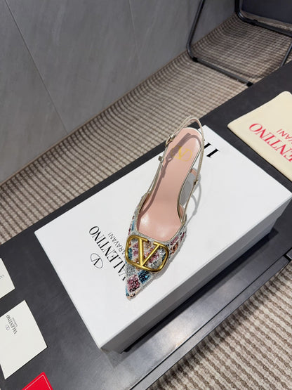 VT 26s Slingback 80 Multicolor Metallic Snake Skin 613876