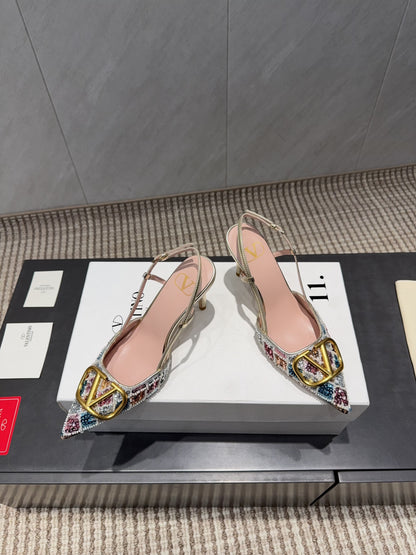VT 26s Slingback 80 Multicolor Metallic Snake Skin 613876