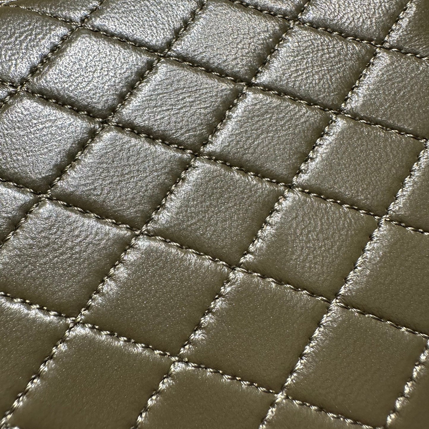 YSL Gaby Vanity Bag 18 Olive Green Quilted Calfskin