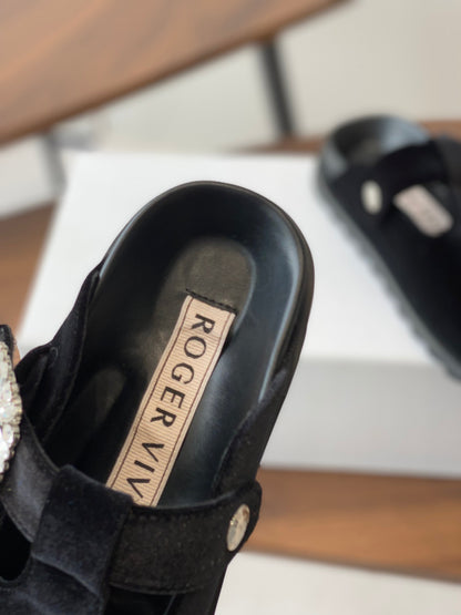 Viv 25 Slippers Black Imported Flannel 350444